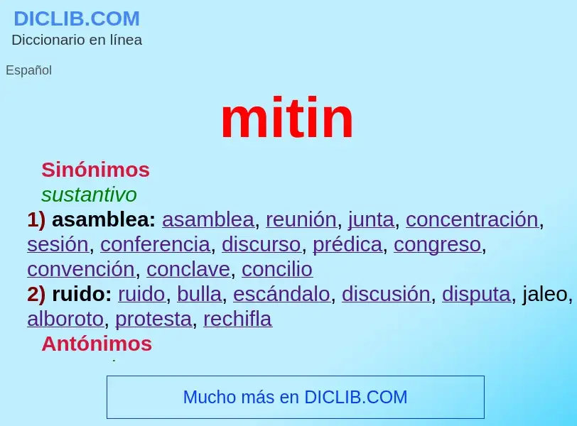 O que é mitin - definição, significado, conceito