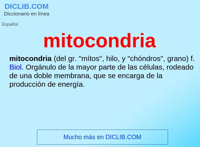 ¿Qué es mitocondria? - significado y definición