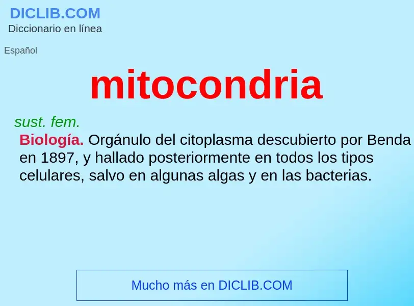 ¿Qué es mitocondria? - significado y definición