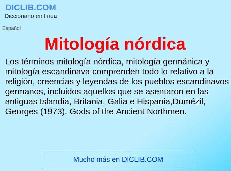 ¿Qué es Mitología nórdica? - significado y definición