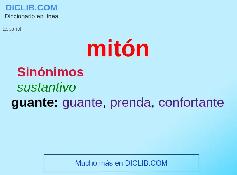 ¿Qué es mitón? - significado y definición