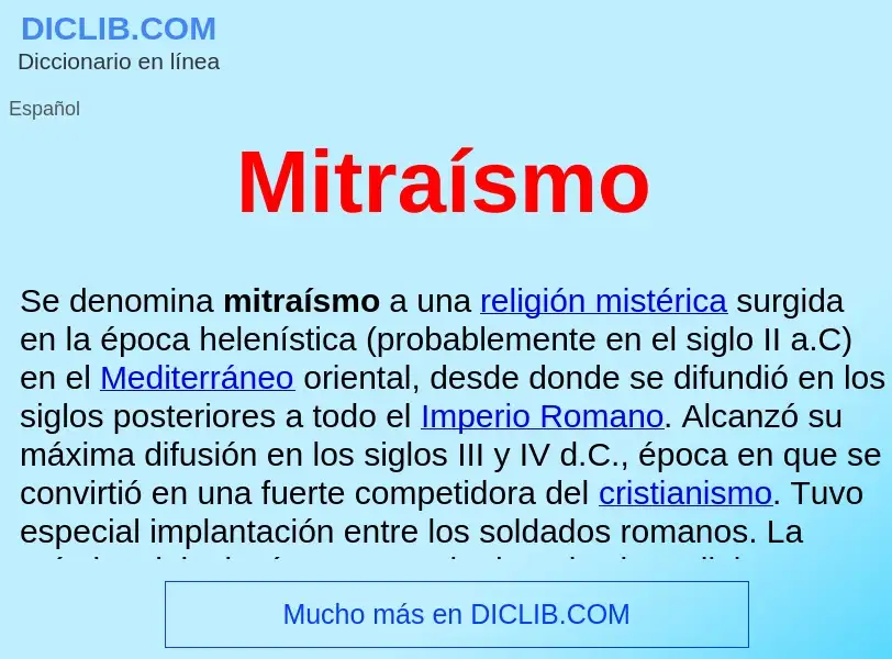 ¿Qué es Mitraísmo ? - significado y definición