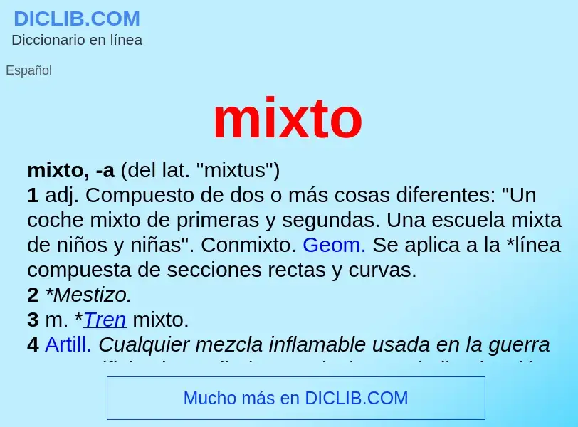 ¿Qué es mixto? - significado y definición