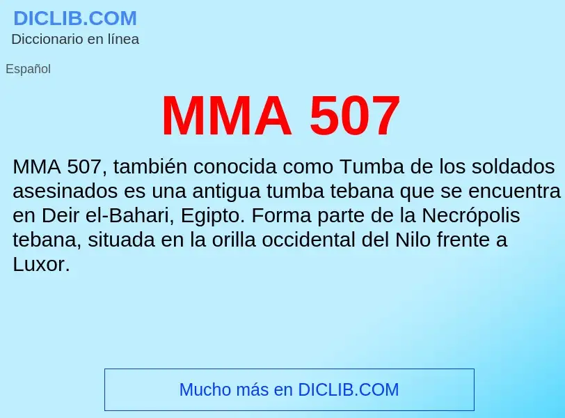 What is MMA 507 - meaning and definition