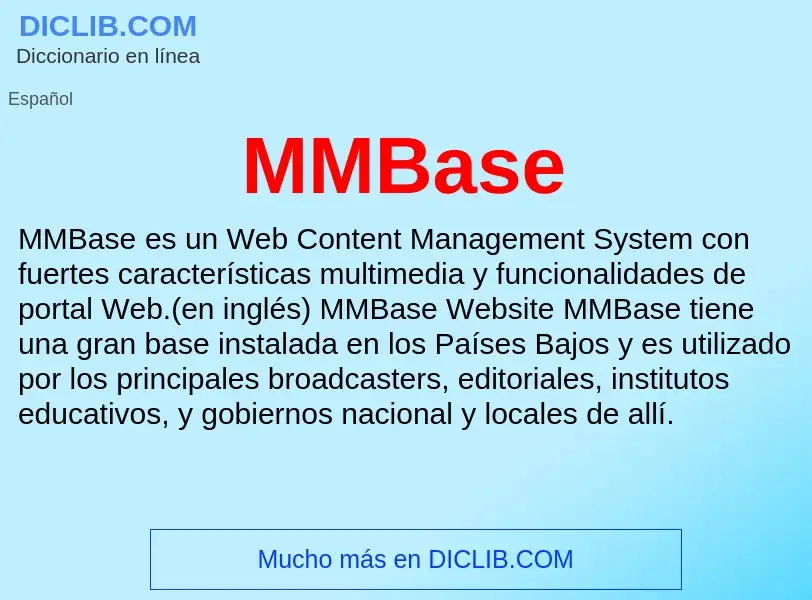 What is MMBase - meaning and definition