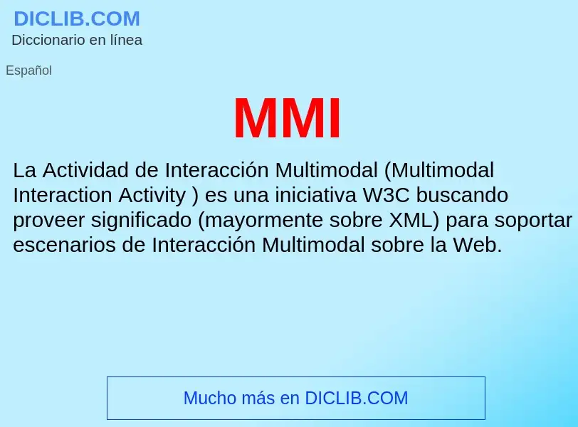 Wat is MMI - definition