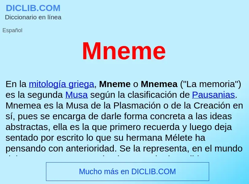 ¿Qué es Mneme ? - significado y definición