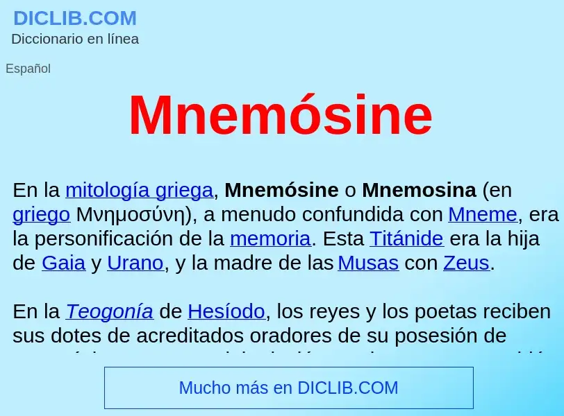 ¿Qué es Mnemósine ? - significado y definición