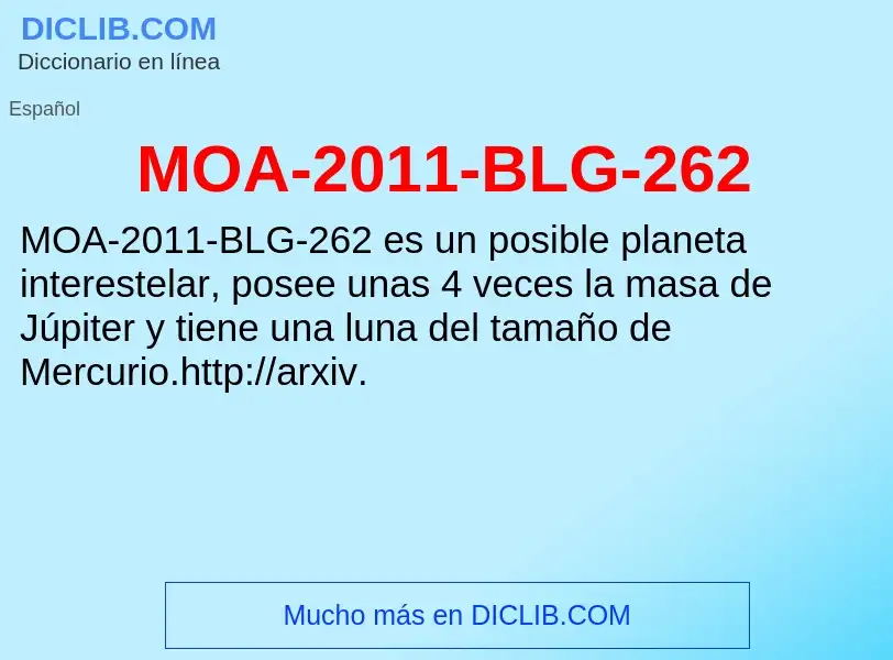 O que é MOA-2011-BLG-262 - definição, significado, conceito