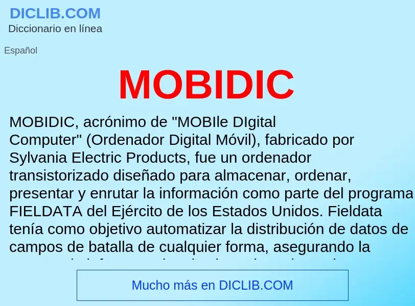 Wat is MOBIDIC - definition