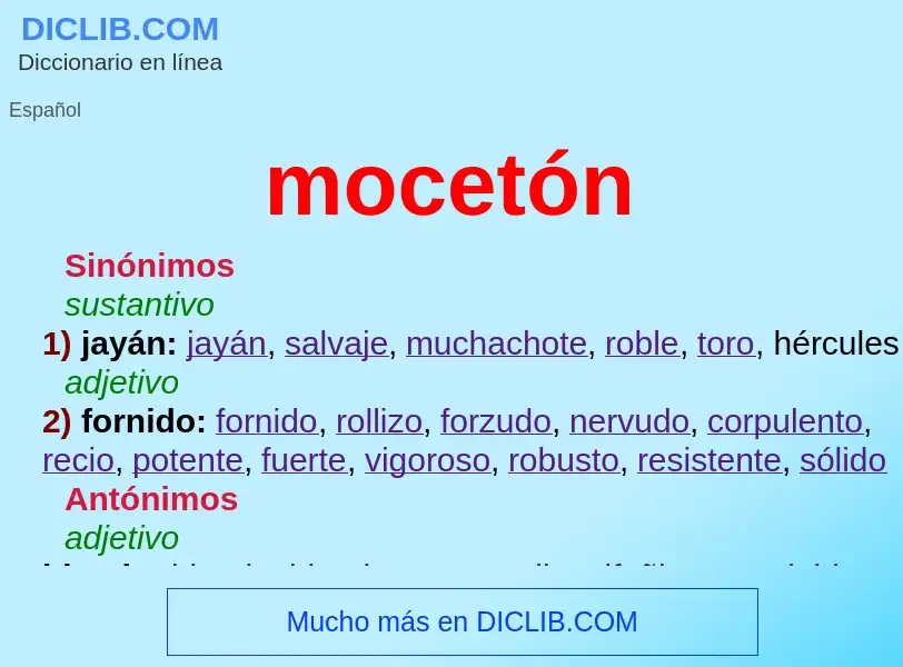 ¿Qué es mocetón? - significado y definición