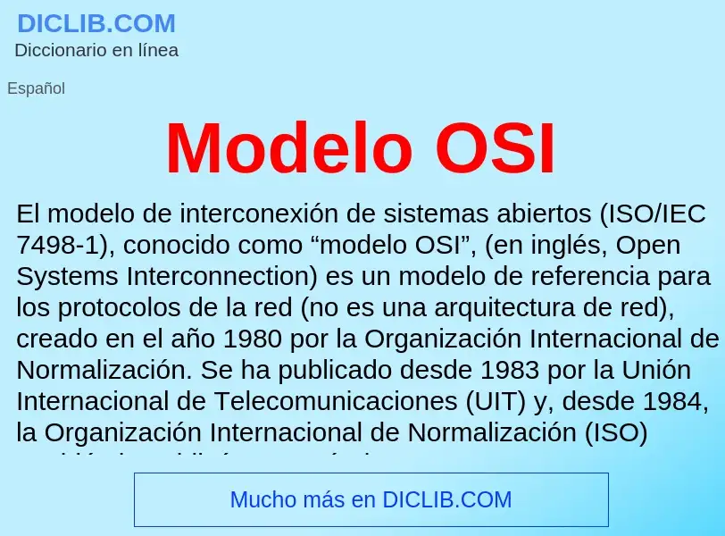 ¿Qué es Modelo OSI? - significado y definición