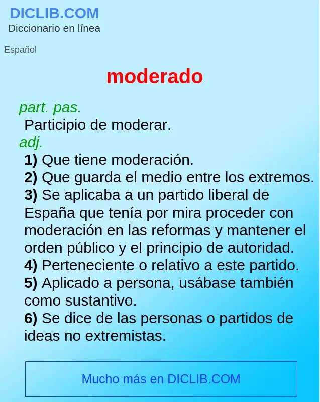Wat is moderado - definition