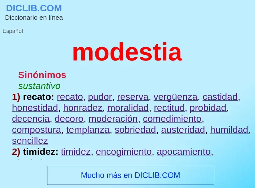 What is modestia - definition