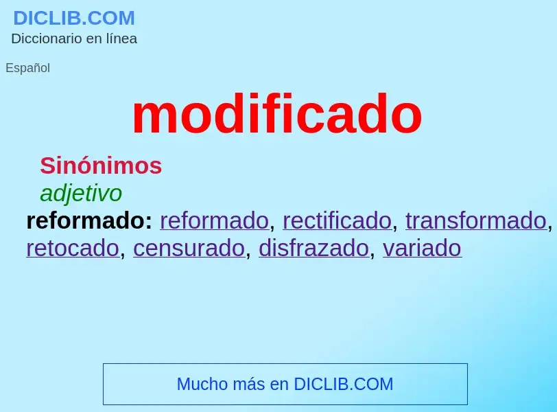 What is modificado - definition