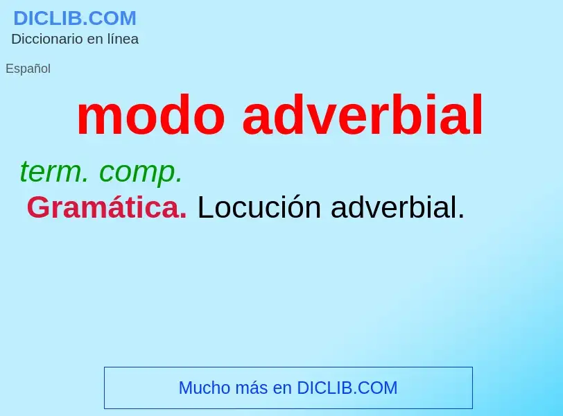 What is modo adverbial - definition