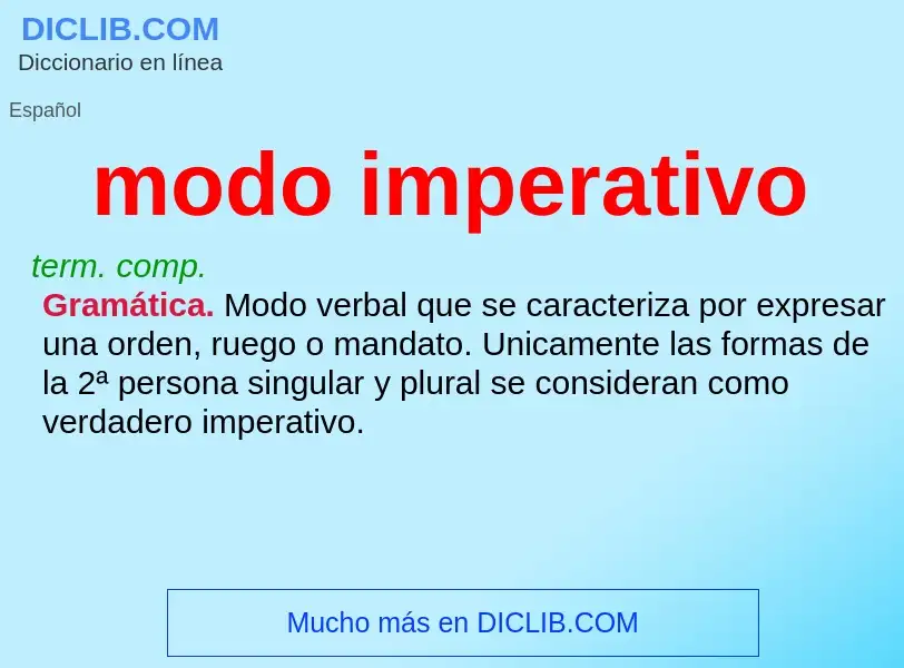 What is modo imperativo - meaning and definition