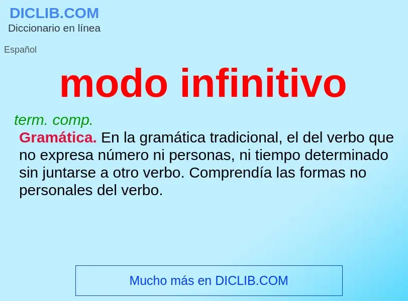 Wat is modo infinitivo - definition