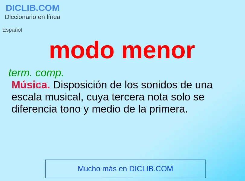 What is modo menor - definition