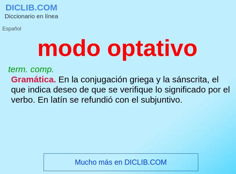 What is modo optativo - definition