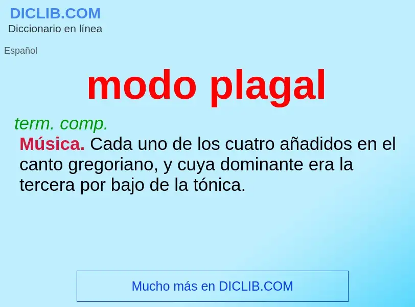 What is modo plagal - definition