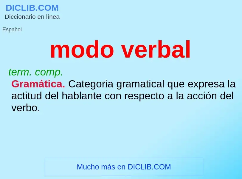 What is modo verbal - definition