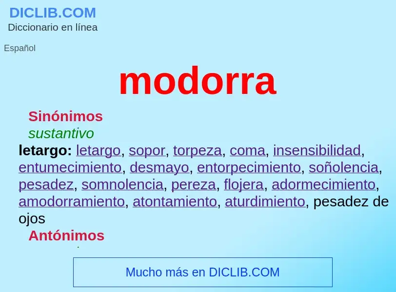 What is modorra - definition