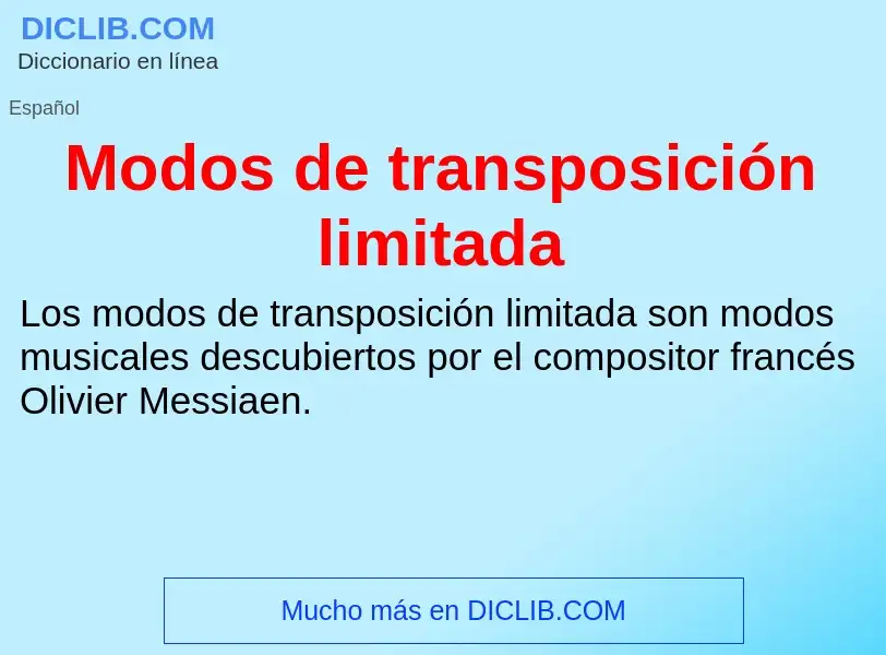 ¿Qué es Modos de transposición limitada? - significado y definición