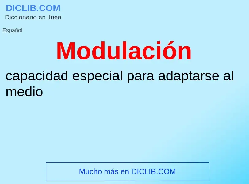 What is Modulación  - meaning and definition