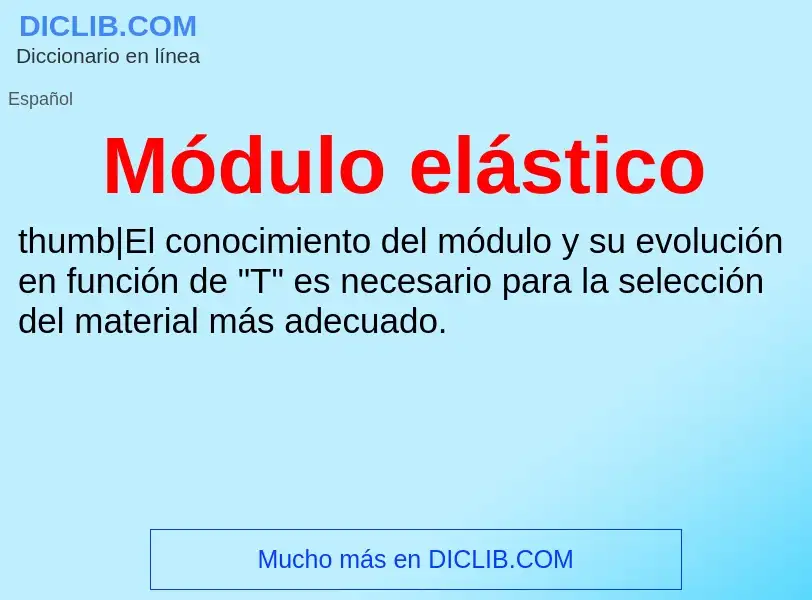 ¿Qué es Módulo elástico? - significado y definición