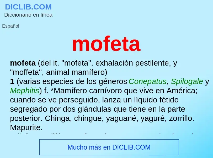 What is mofeta - meaning and definition