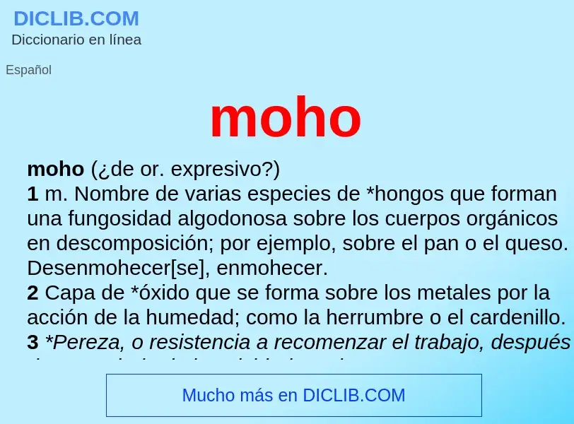 What is moho - definition