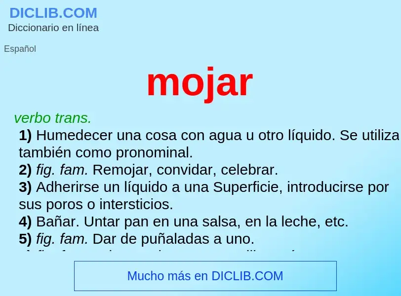 ¿Qué es mojar? - significado y definición