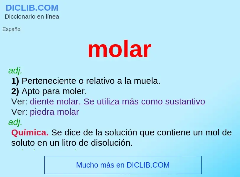 ¿Qué es molar? - significado y definición