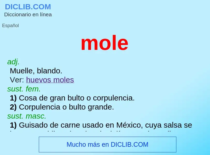 ¿Qué es mole? - significado y definición