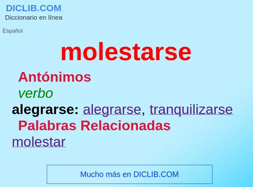 What is molestarse - definition