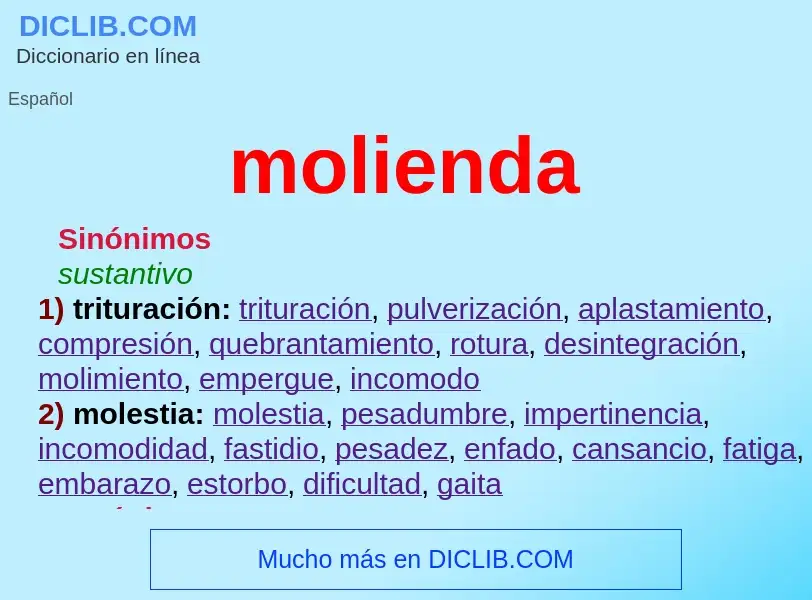 What is molienda - definition