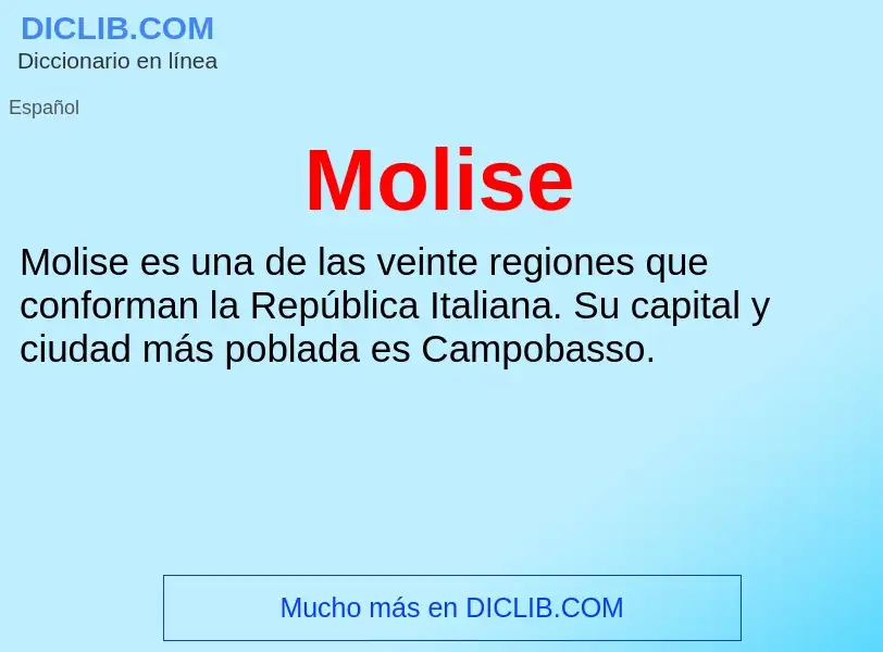 ¿Qué es Molise? - significado y definición