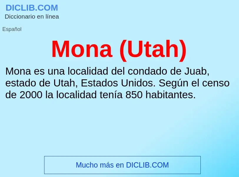 Wat is Mona (Utah) - definition