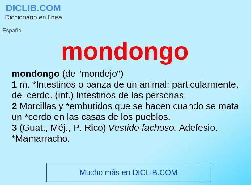 Wat is mondongo - definition