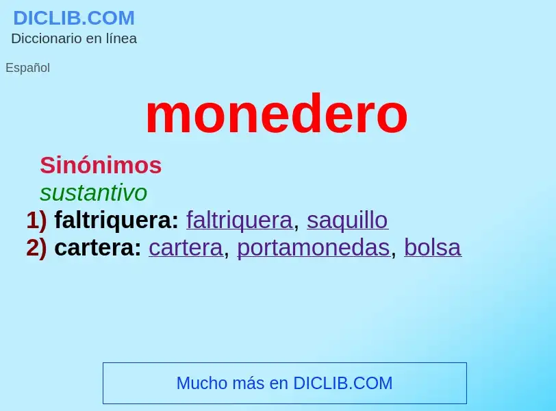 ¿Qué es monedero? - significado y definición