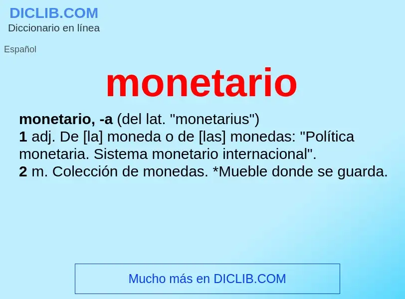 What is monetario - definition