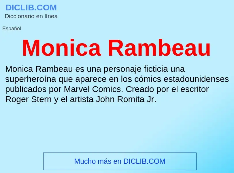 ¿Qué es Monica Rambeau? - significado y definición