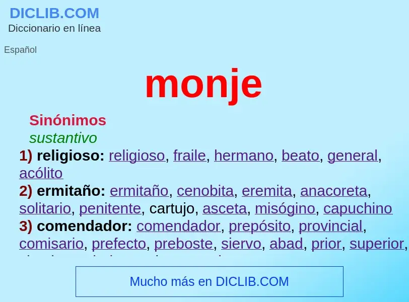 Wat is monje - definition