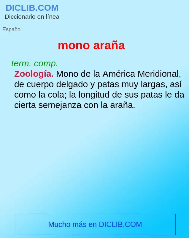 What is mono araña - definition