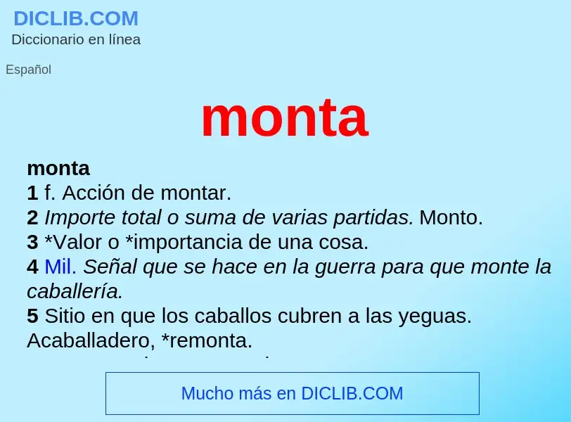 Wat is monta - definition