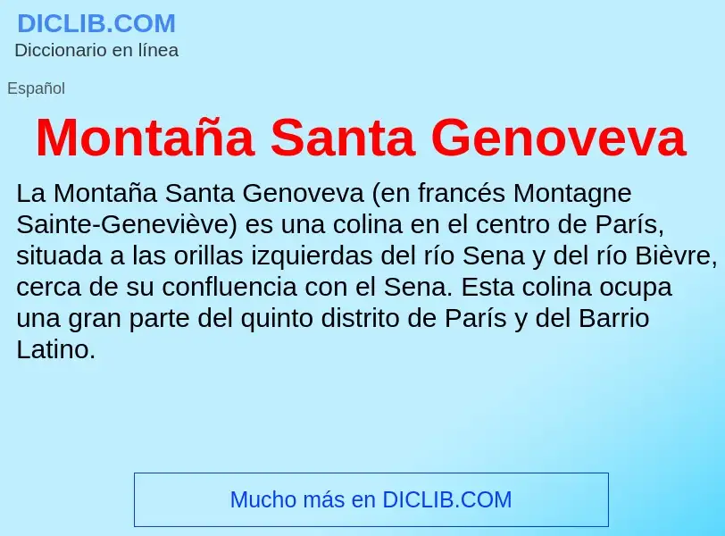 What is Montaña Santa Genoveva - definition