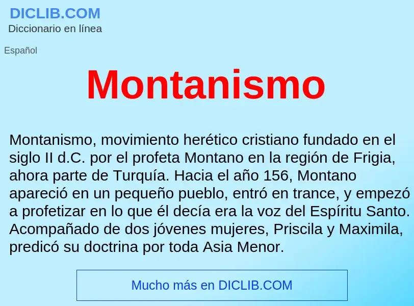 ¿Qué es Montanismo ? - significado y definición