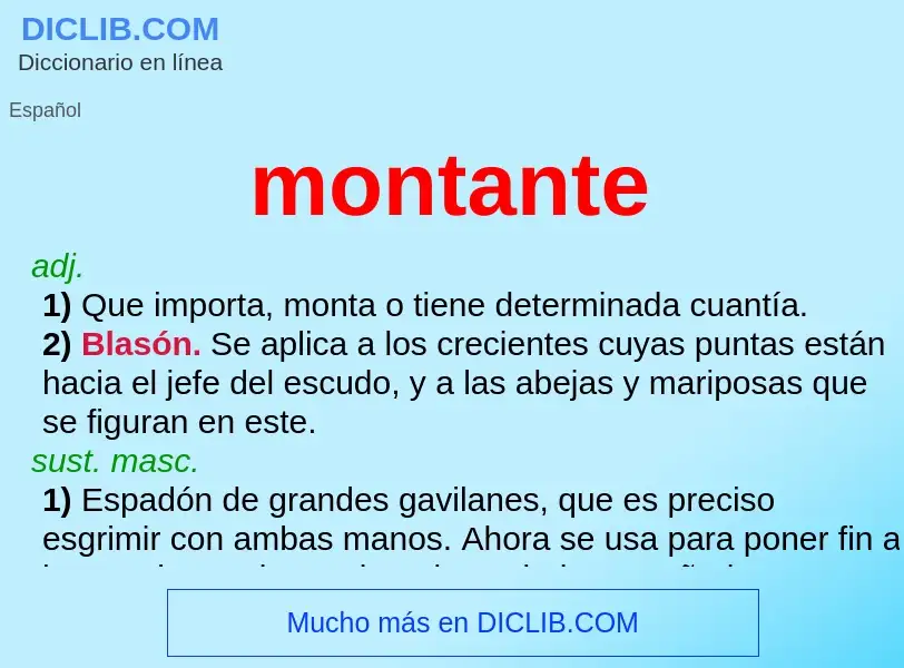 ¿Qué es montante? - significado y definición