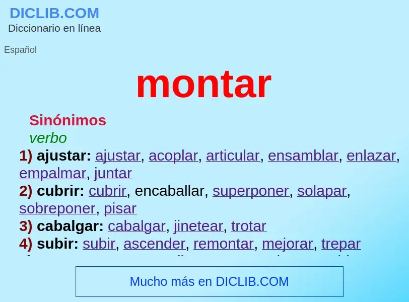 What is montar - meaning and definition